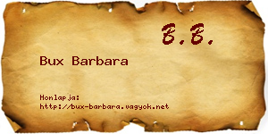 Bux Barbara névjegykártya